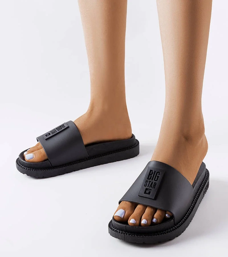 Schwarze Pantoletten Big Star LL274429