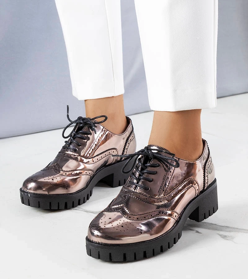 Metallische schwarze Halbschuhe Myra