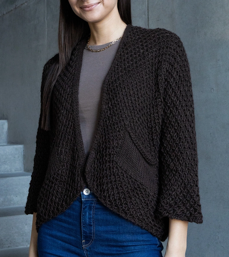 Brauner Überwurf-Cardigan Nira