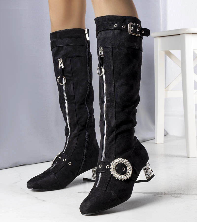 Schwarze Stiefel mit Absatz von Carats