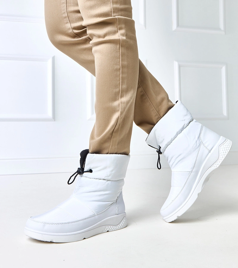 Weiße Damen-Jensen-Schneestiefel mit Futter