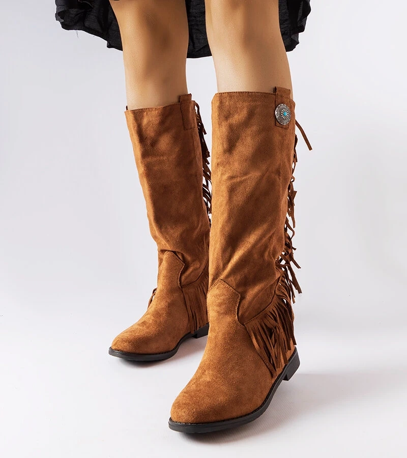 Braune Keilstiefel von Lecore