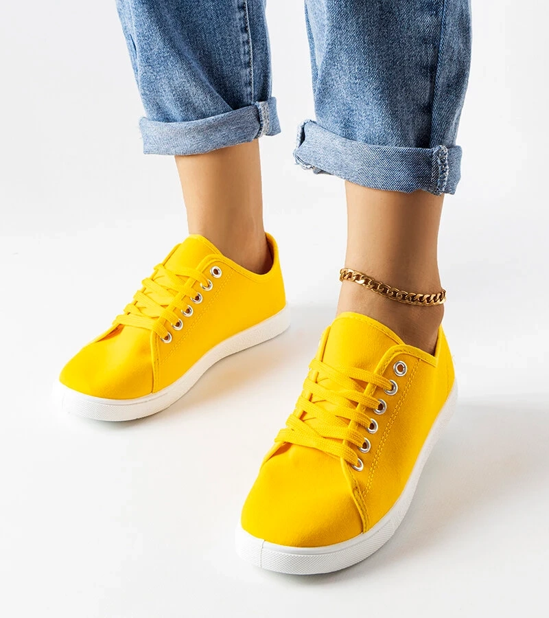 Gelbe Stoff-Tennisschuhe von Sutri