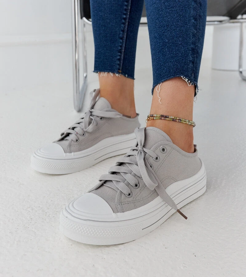 Graue Fiori Plateau-Sneaker