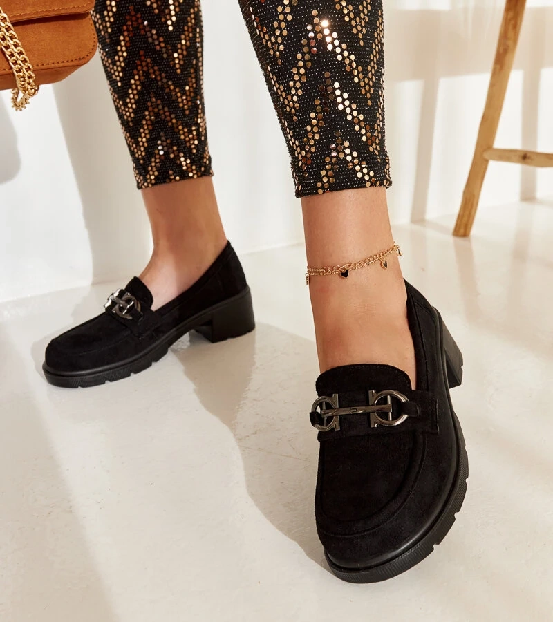 Schwarze Wildleder-Mokassins von Tytti