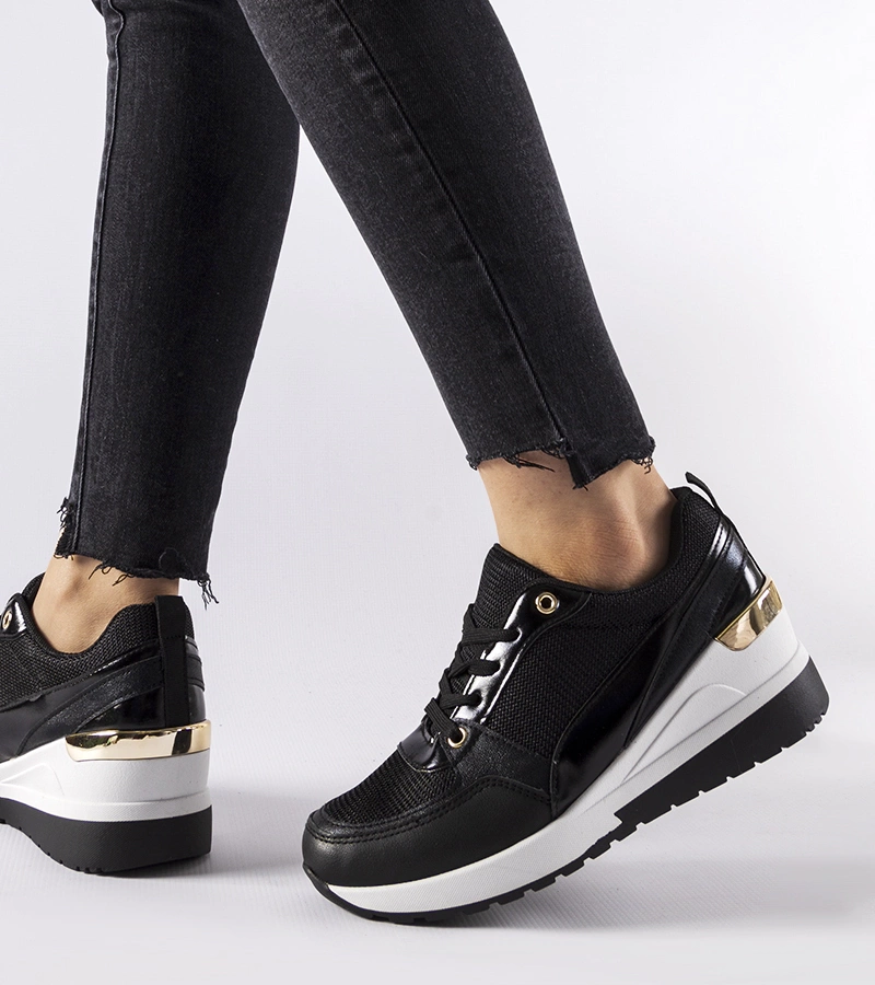 Schwarze Gauvin Sneakers mit Keilabsatz