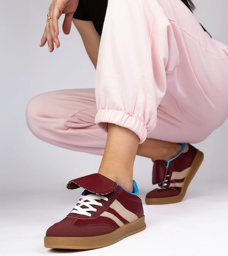 Bordeauxfarbene Damen-Sneaker Turnschuhe Sport Lukka
