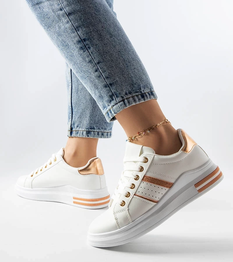 Weiße Lanoie Plateau-Sneakers