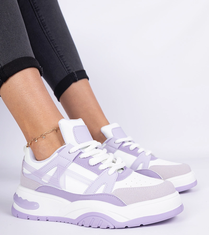 Lila Sneakers mit dicken Schnürsenkeln Luciana