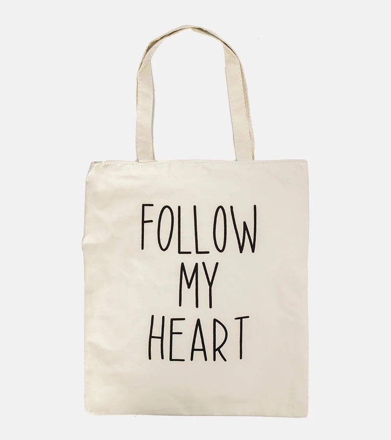 Weiße Stofftasche Follow