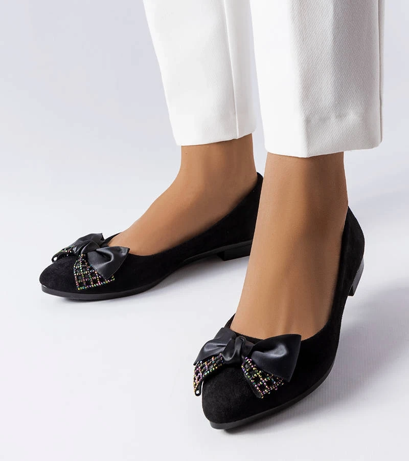 Schwarze spitze Ballerinas von Duval