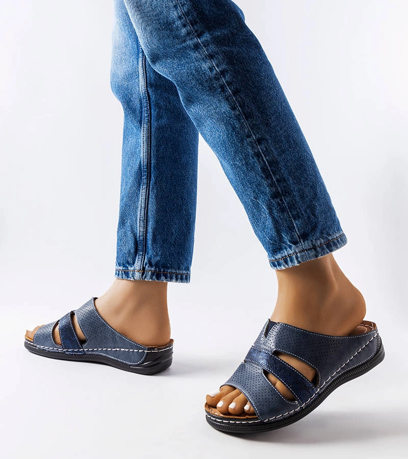 Blaue leichte Keilabsatz-Sandalen Oliwia