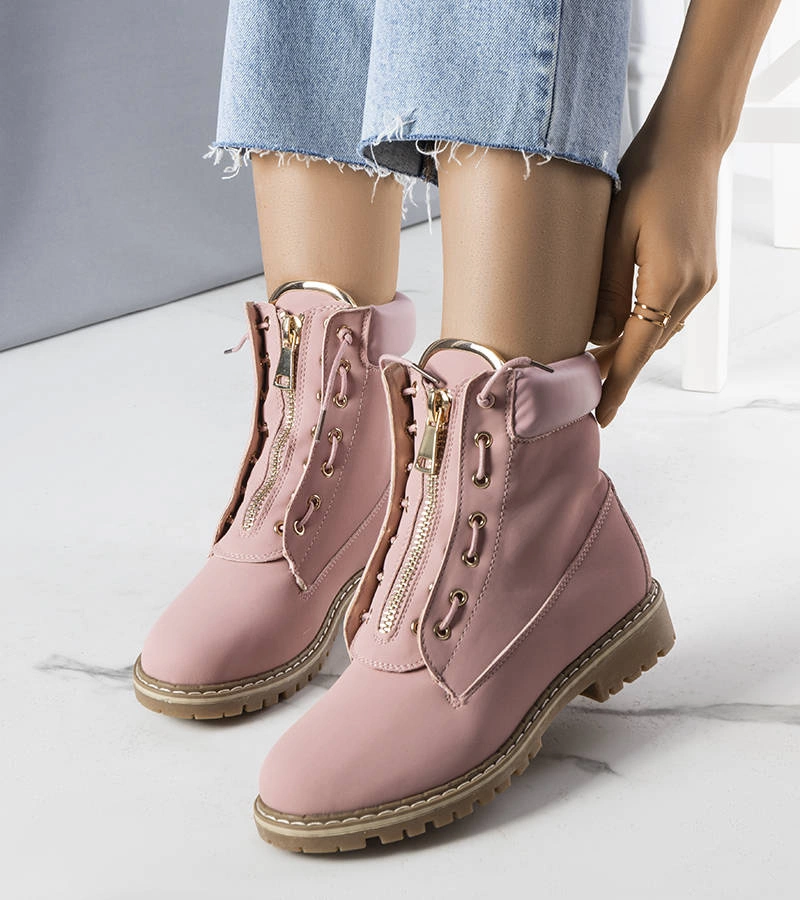 TIMBERKI TRAPPERSCHUHE  DAMENSCHUHE DAMEN SCHUHE HALBSCHUHE 851 ROSA/WEISS