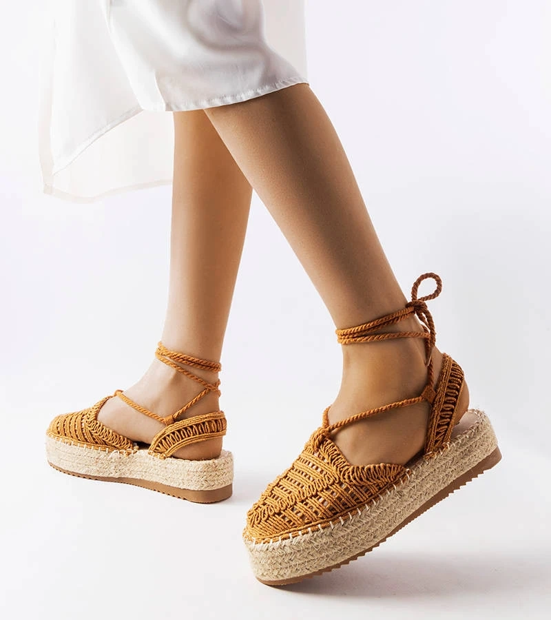 Gebundene Kamel-Espadrilles Partenia