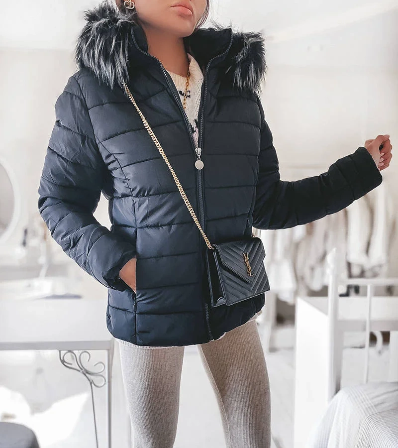 Schwarze gesteppte Reed-Jacke