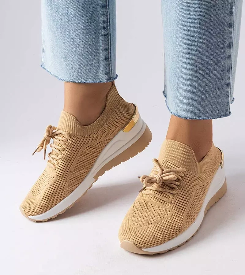 Beige Alberica Keilabsatz Sneakers