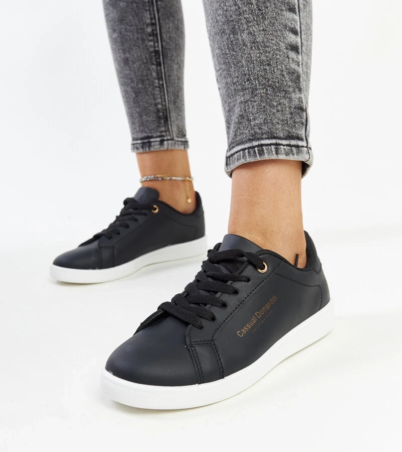 Schwarze Eco-Leder-Sneaker Furat