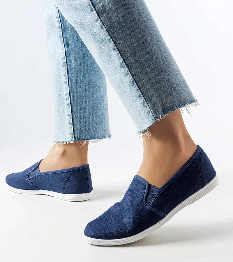 Quincy Marineblaue Stoff-Turnschuhe