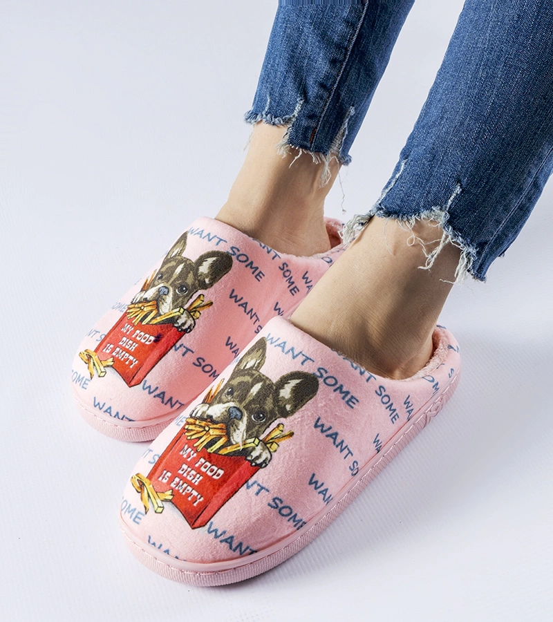 Rosa weiche Hausschuhe Frenchfries