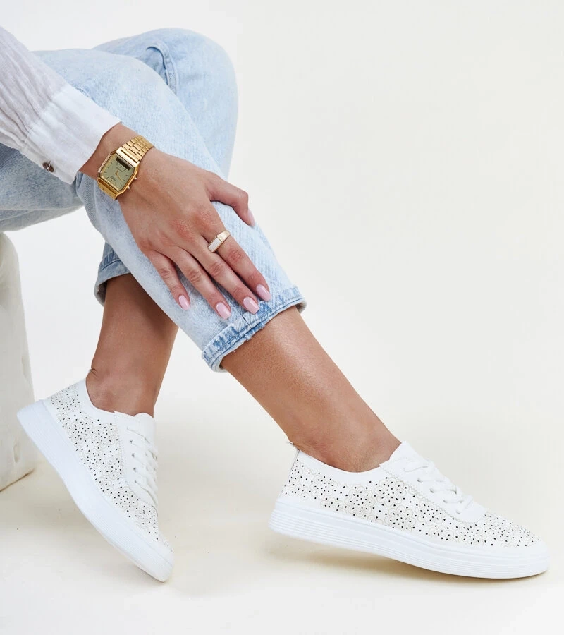 Weiße Tennisschuhe aus Öko-Leder Whitley