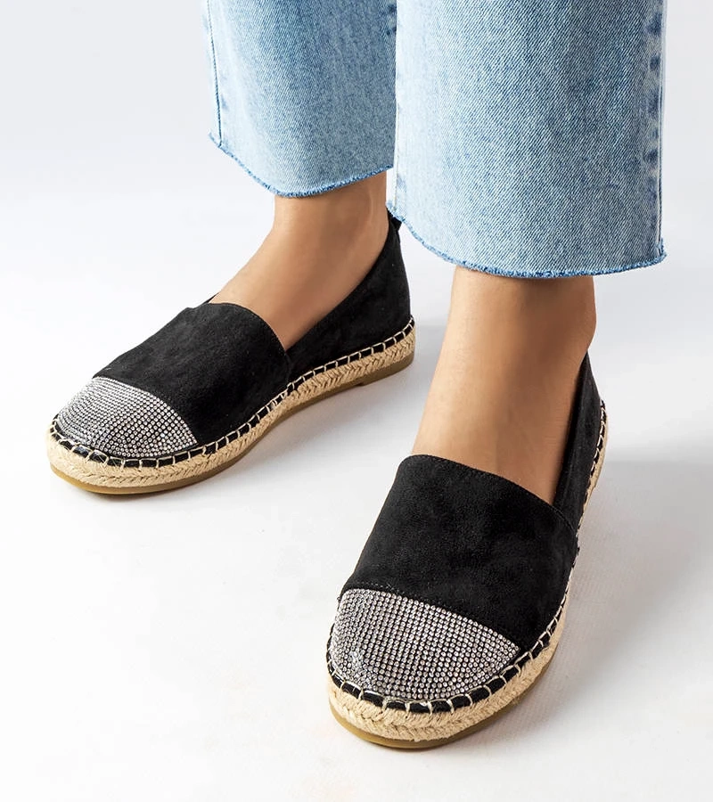 Schwarze Magali Mokassin Espadrilles