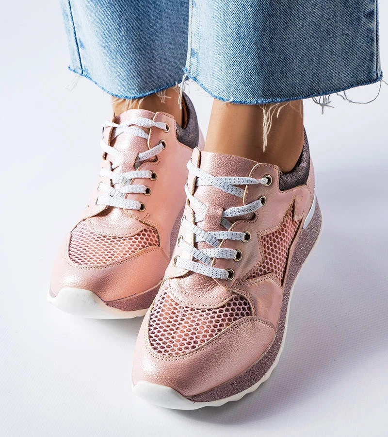 Rosa glitzernde Sneakers von L'Angelier
