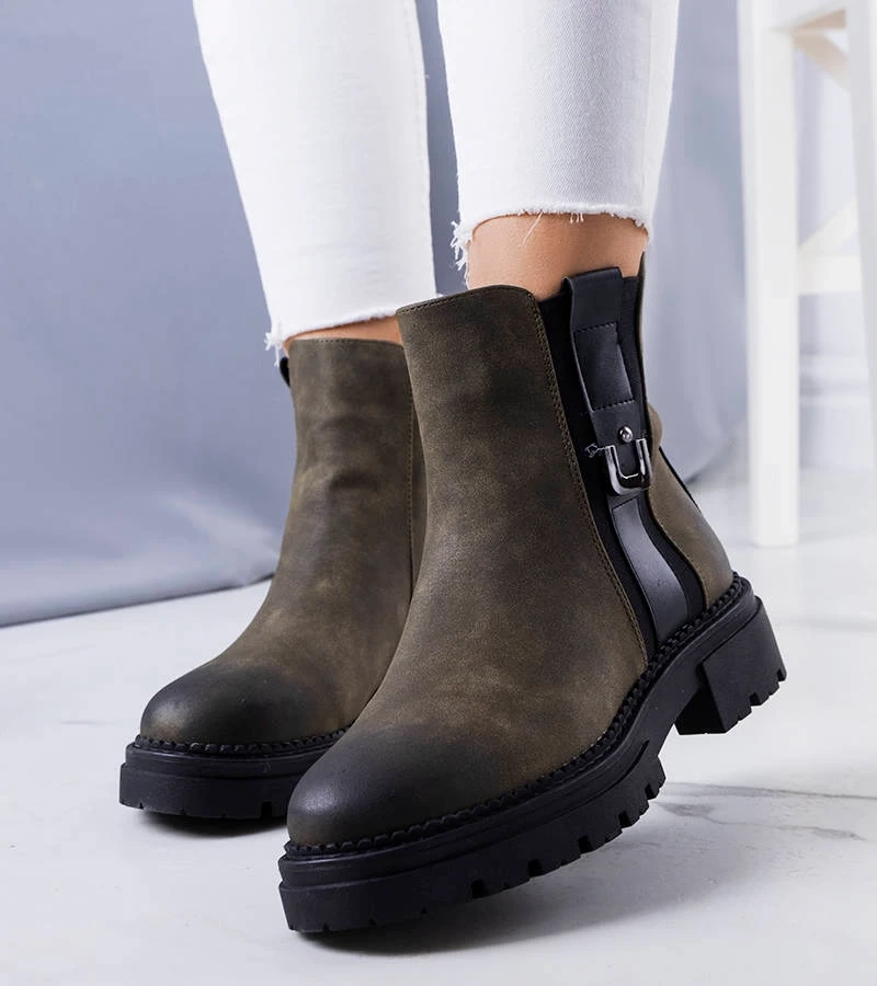 Grüne gefütterte Stiefeletten Xiomara