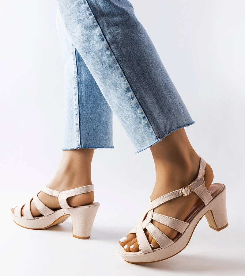 Beige Monjeau Stilettosandalen