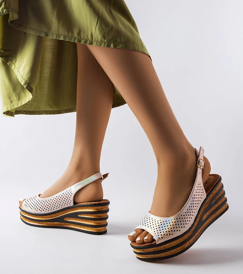 Beige Keilabsatz Espadrilles Griner