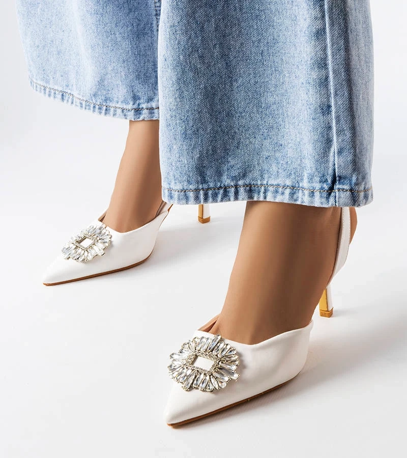 Weiße Stilettos mit Zirkonia von Moïse