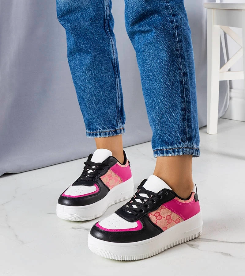 Rosa-schwarze Damen Sneakers Luzia