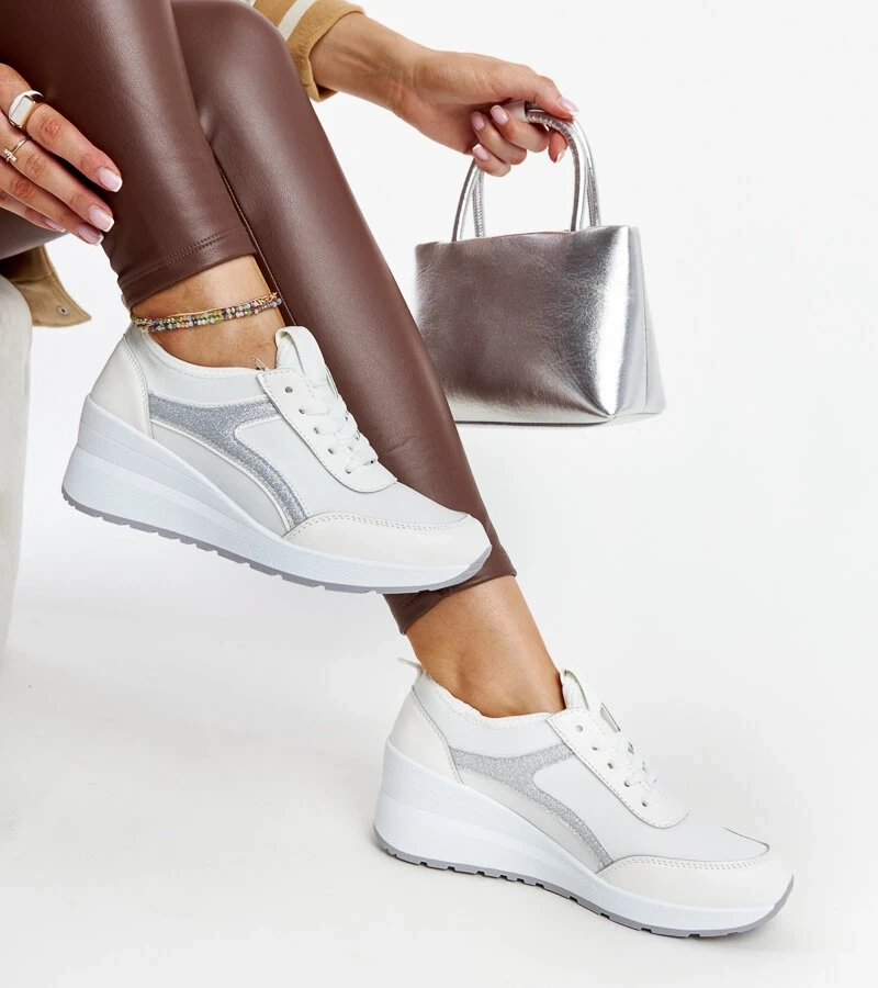 Weiße Keilabsatz-Sneakers Hermina