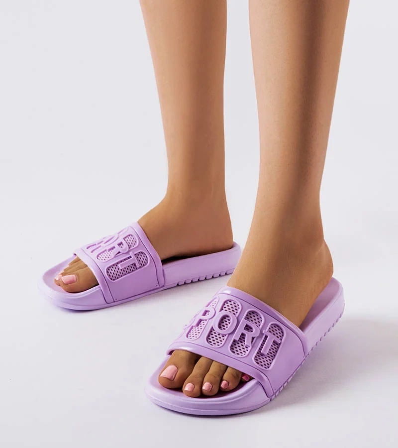 Lila Gummiflipflops von Moiariello