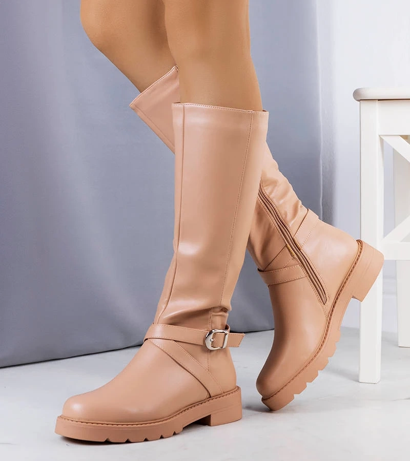 Beige gefütterte Olmin-Stiefel
