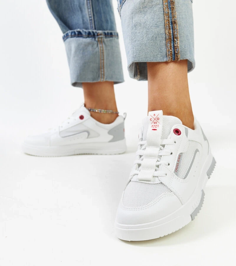 Weiße Damen-Sneakers CROSS JEANS