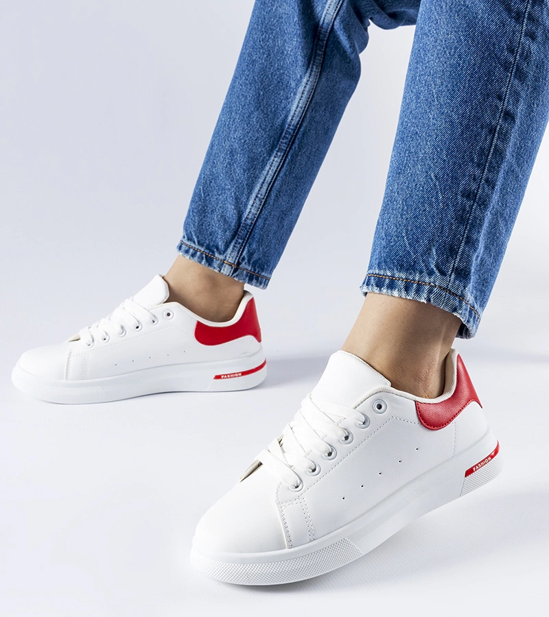Weiß-rote Sneakers von Leland