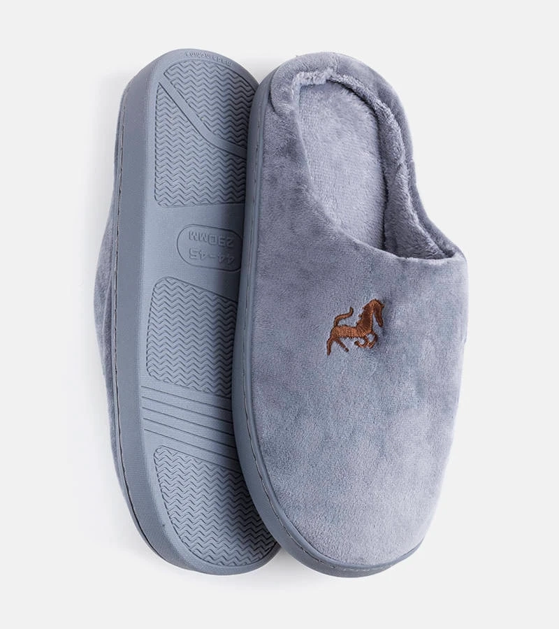 Graue Herren Hausschuhe Presse