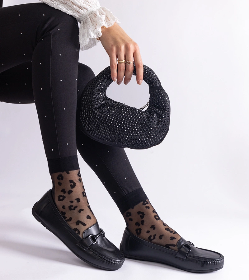 Schwarze klassische Mokassins aus Kunstleder Pelayo