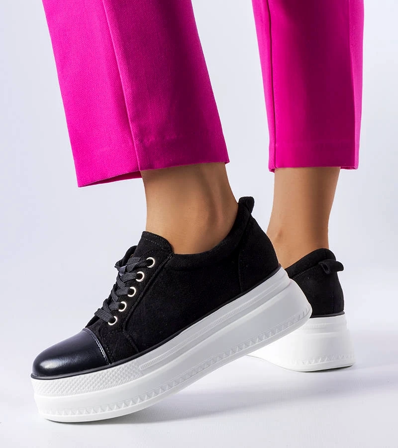 Schwarze Plateau-Tennisschuhe Pascaline