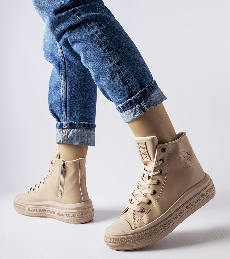 Beige gefütterte Sneaker Big Star MM274022