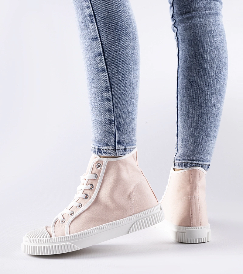 Rosa hohe Sneakers von Pozzuolo