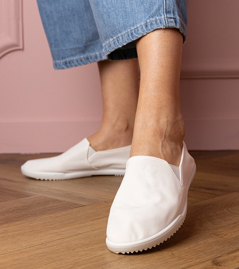 Weiße Damen-Slip-On-Turnschuhe Gerri