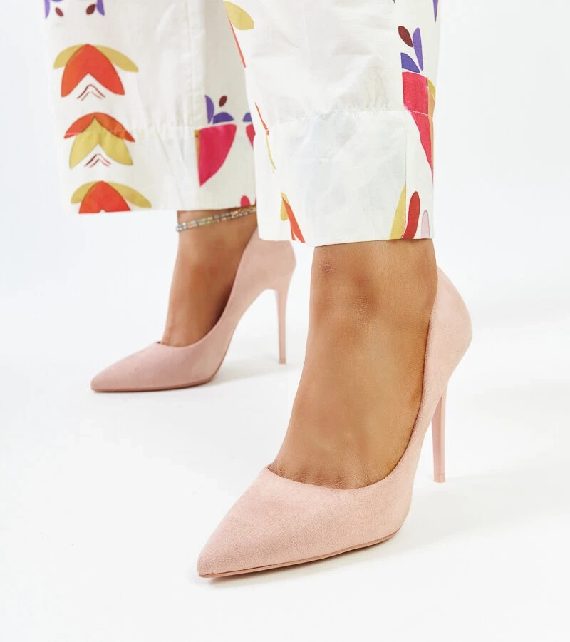 Rosa Pumps mit Lederinnensohle von Amedie