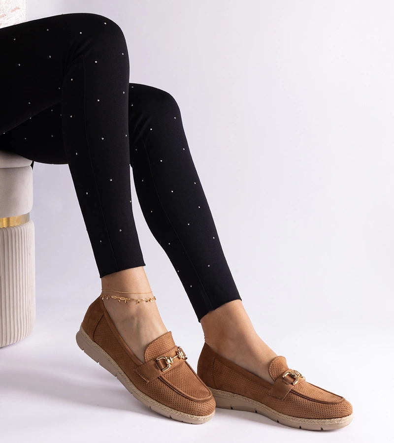 Damen Mokassins aus Öko-Wildleder in Karamell Sandoval