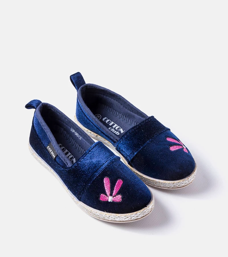 Marineblaue Samt-Ballerinas von Patria