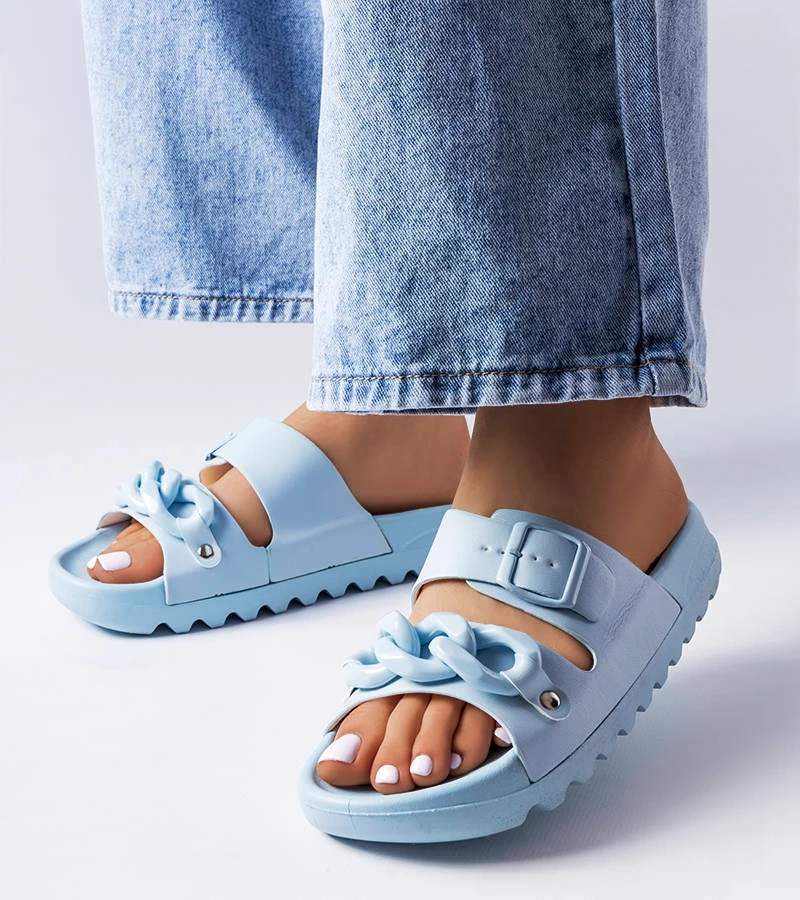 Blaue Gummisandalen Étoile