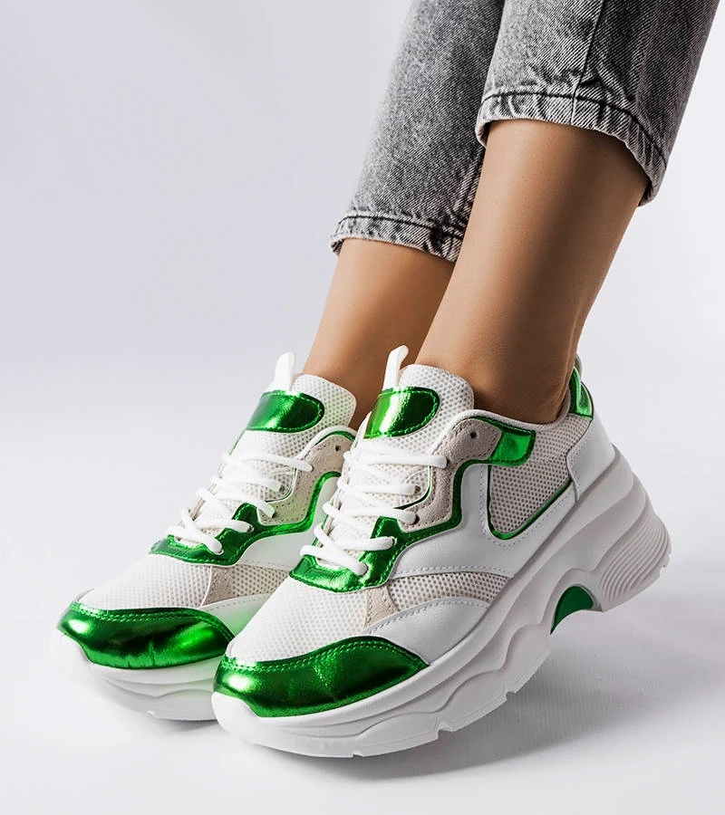 Weiß-grüne Damen Sneakers von Séguin