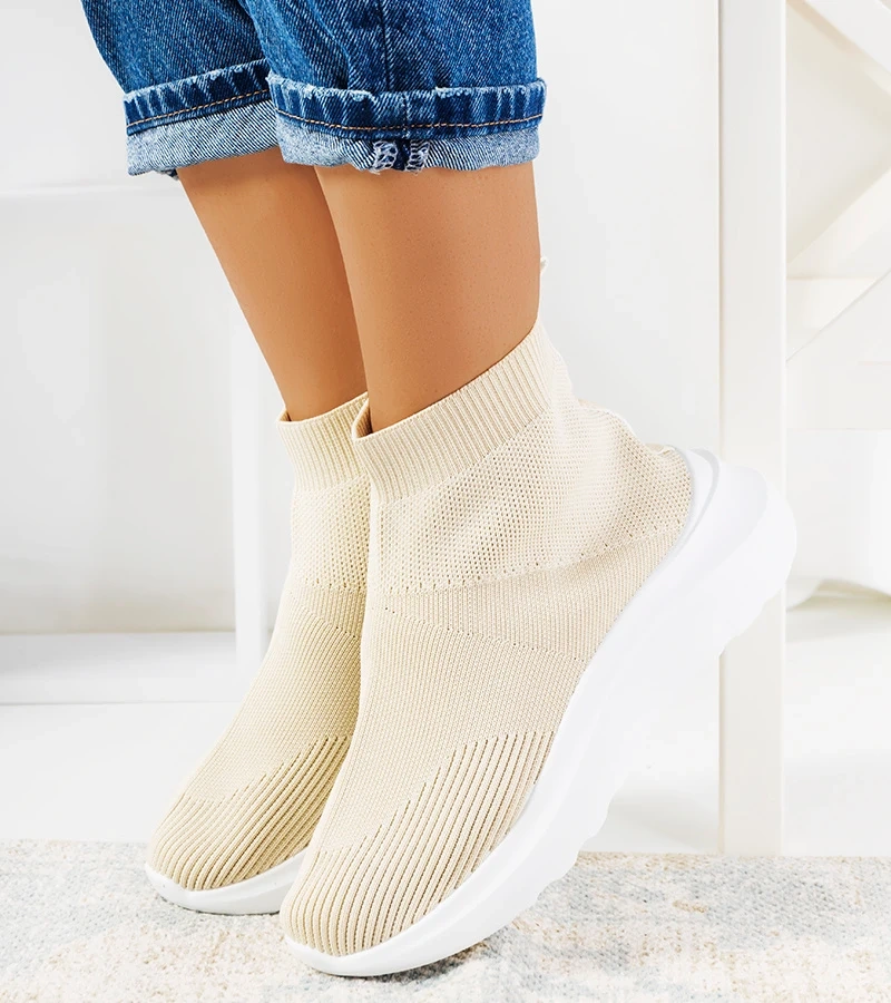 Beige hohe Sneakers von Jennifer