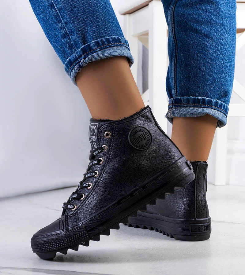 Schwarze, gefütterte Big Star Sneakers EE274110