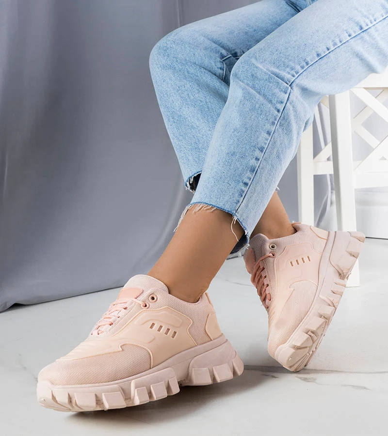 Rosa Sneakers mit massiver Sohle Inez